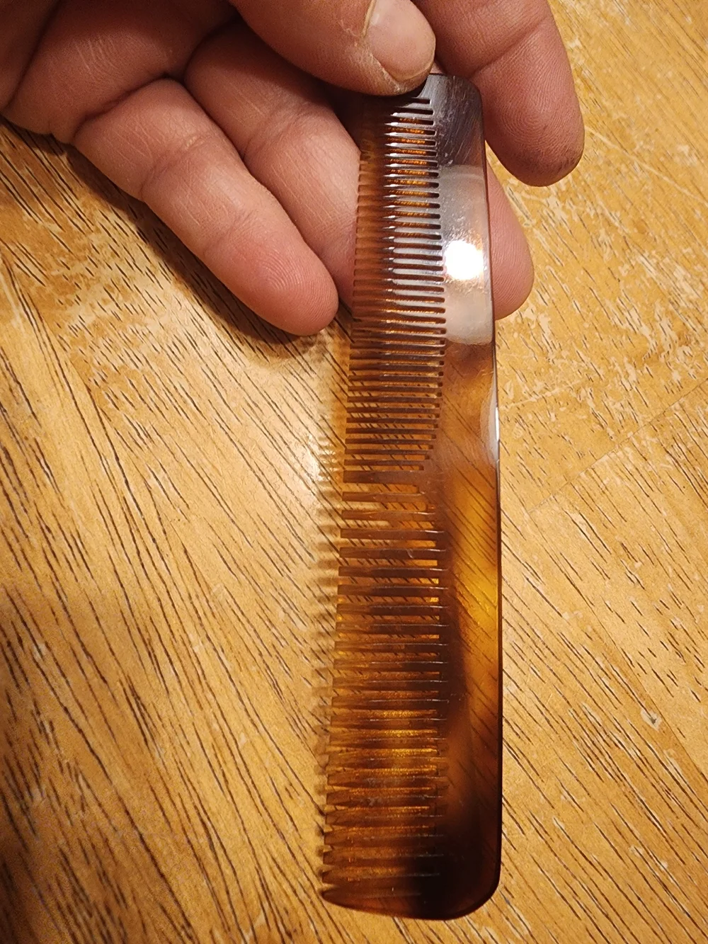 Rare VintageLouis Vuitton Tortoiseshell-Pattern Pocket Comb with Monogram Sleeve